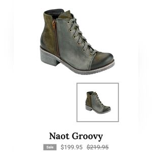 Naot Groovy Green Lace-Up Ankle Boots